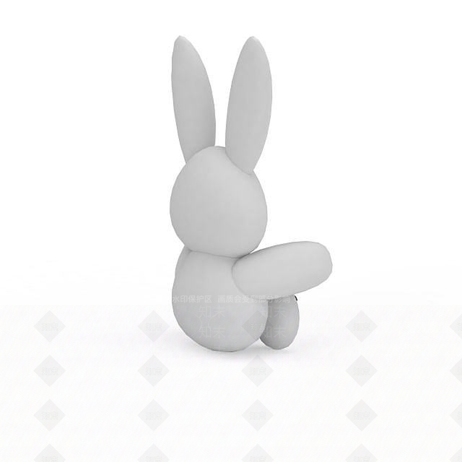 现代儿童毛绒玩具小兔3D模型下载【ID:1199592204】