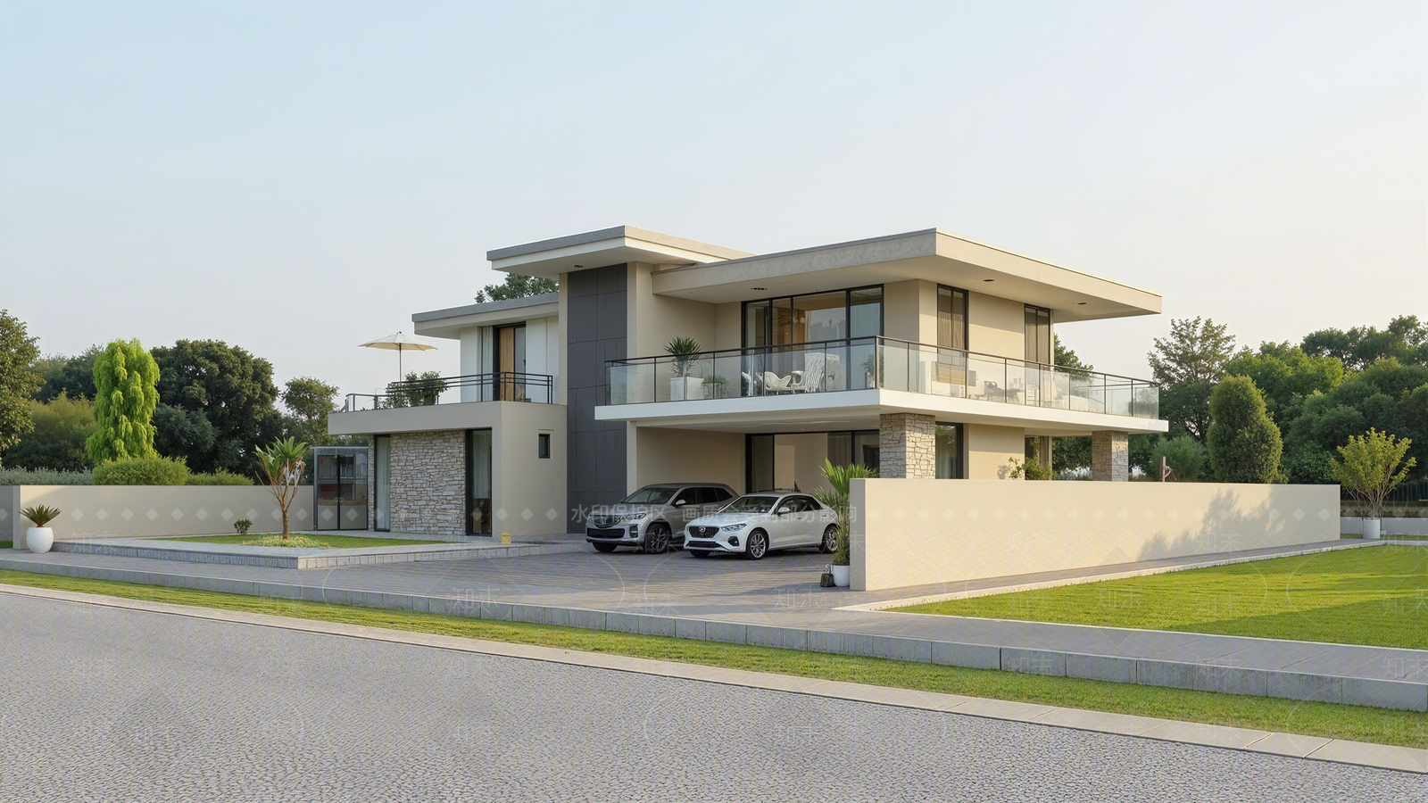 现代简约独栋别墅SU模型下载【ID:1199592595】