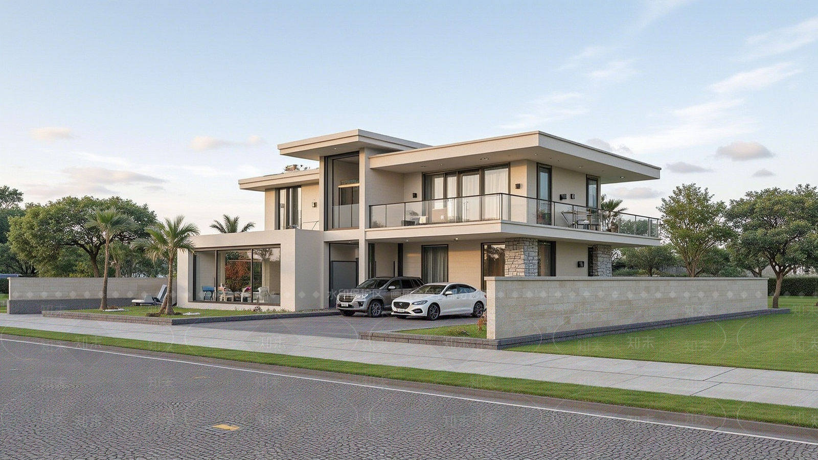 现代简约独栋别墅SU模型下载【ID:1199593409】