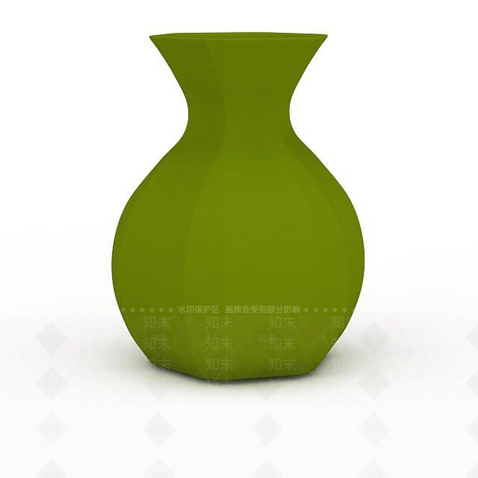 现代绿色花瓶摆件3D模型下载【ID:1199593024】