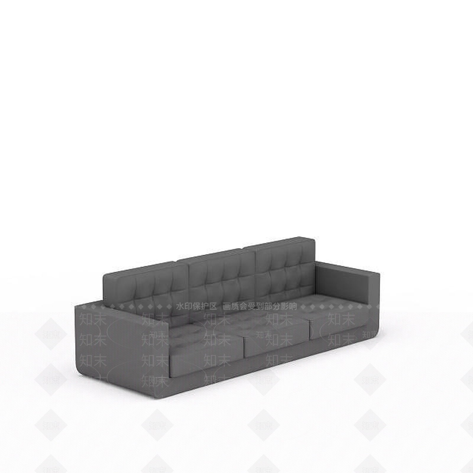 现代灰色布艺沙发3D模型下载【ID:1199593242】