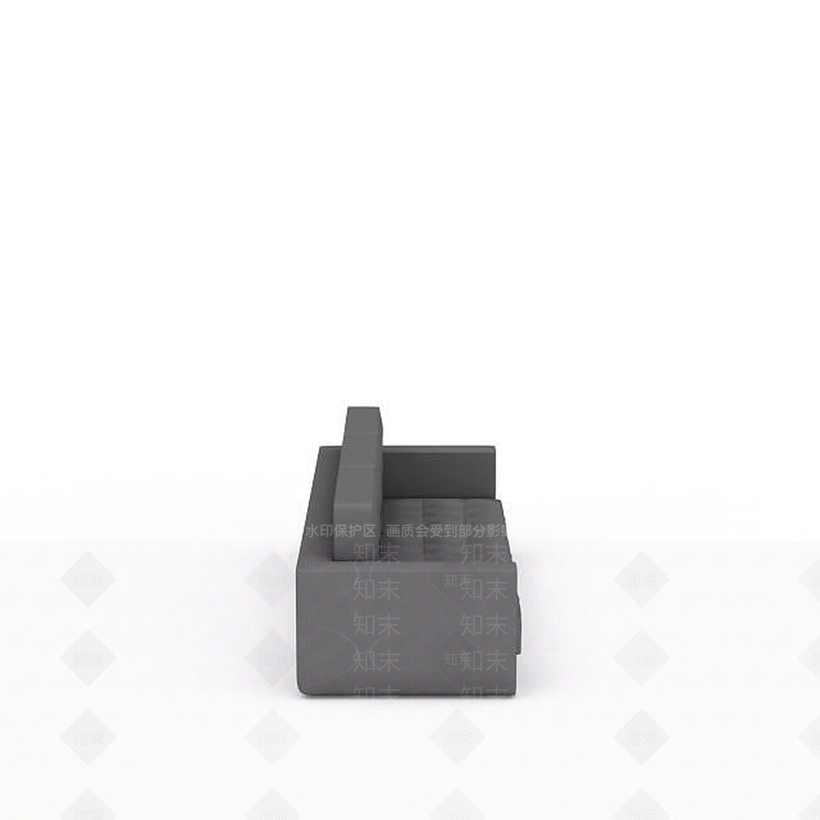 现代灰色布艺沙发3D模型下载【ID:1199593242】
