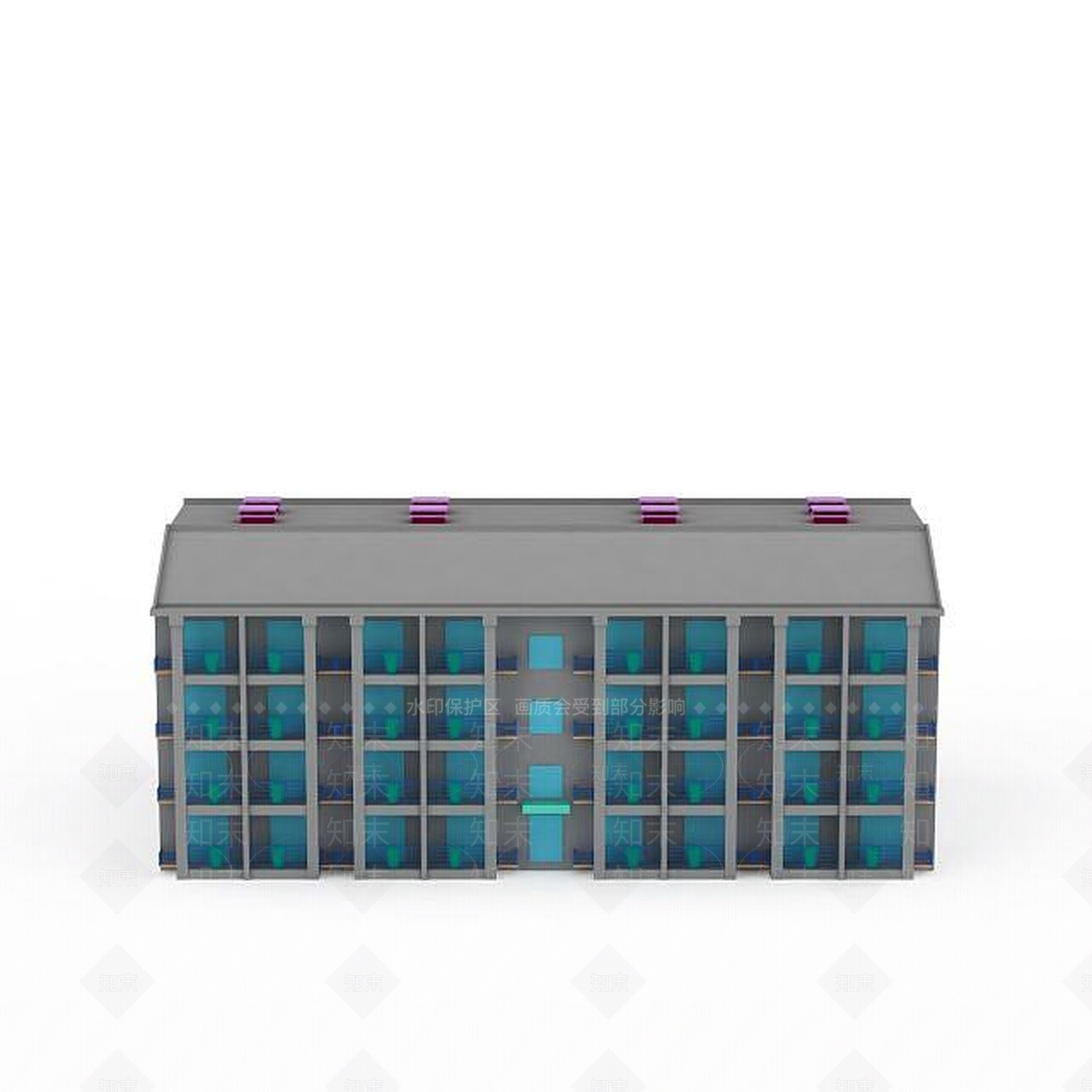 现代宿舍楼3D模型下载【ID:1199593342】