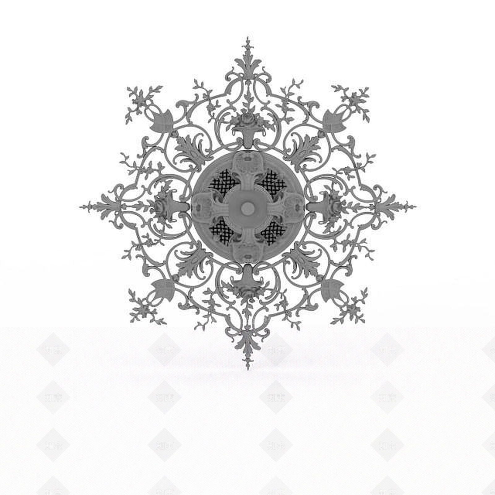 现代镂空雕花石膏3D模型下载【ID:1199593517】