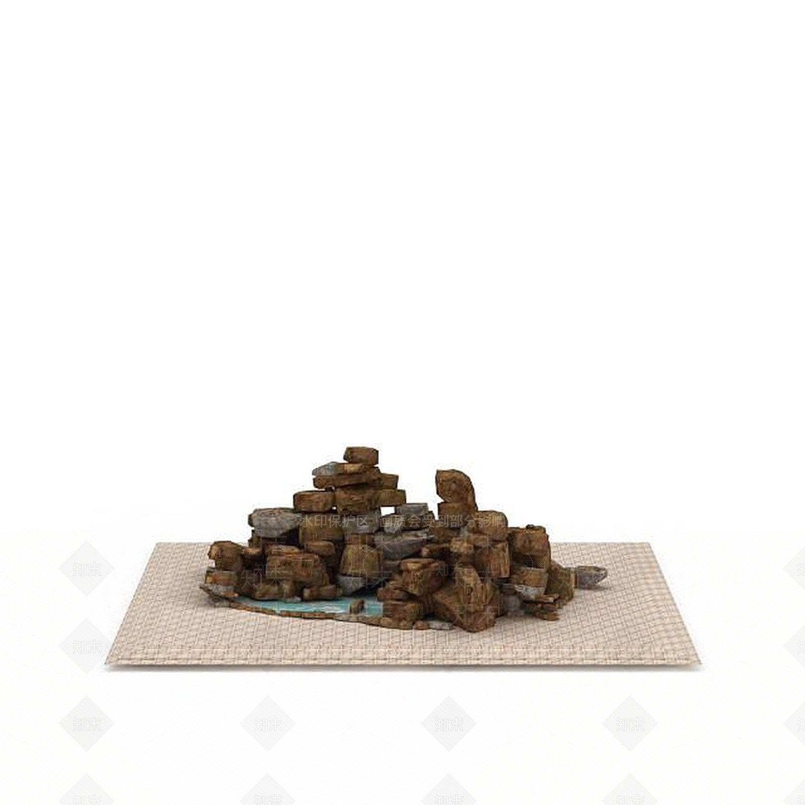 现代园林水景假山3D模型下载【ID:1199593607】