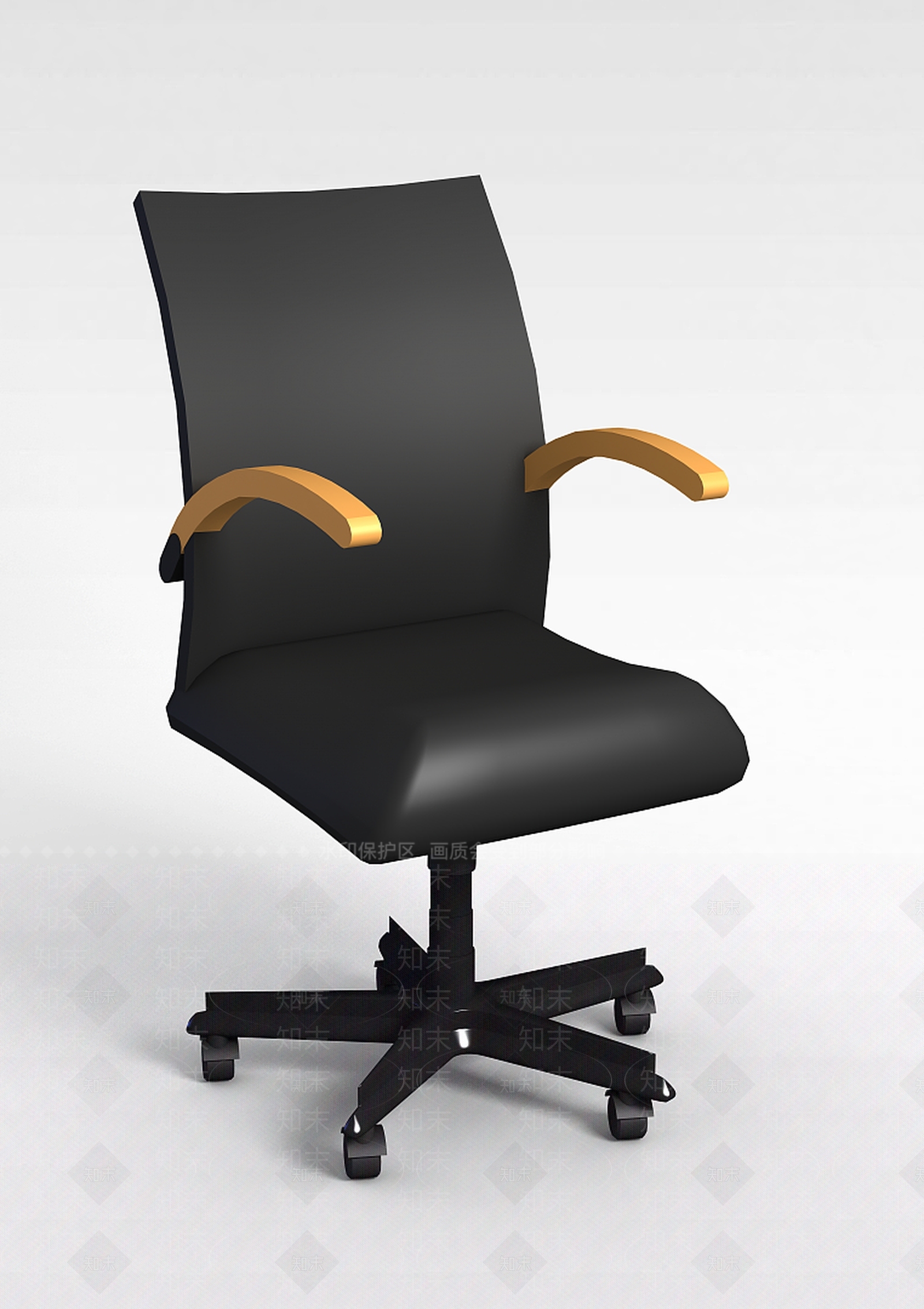 现代经典黑色办公椅3D模型下载【ID:1199594078】