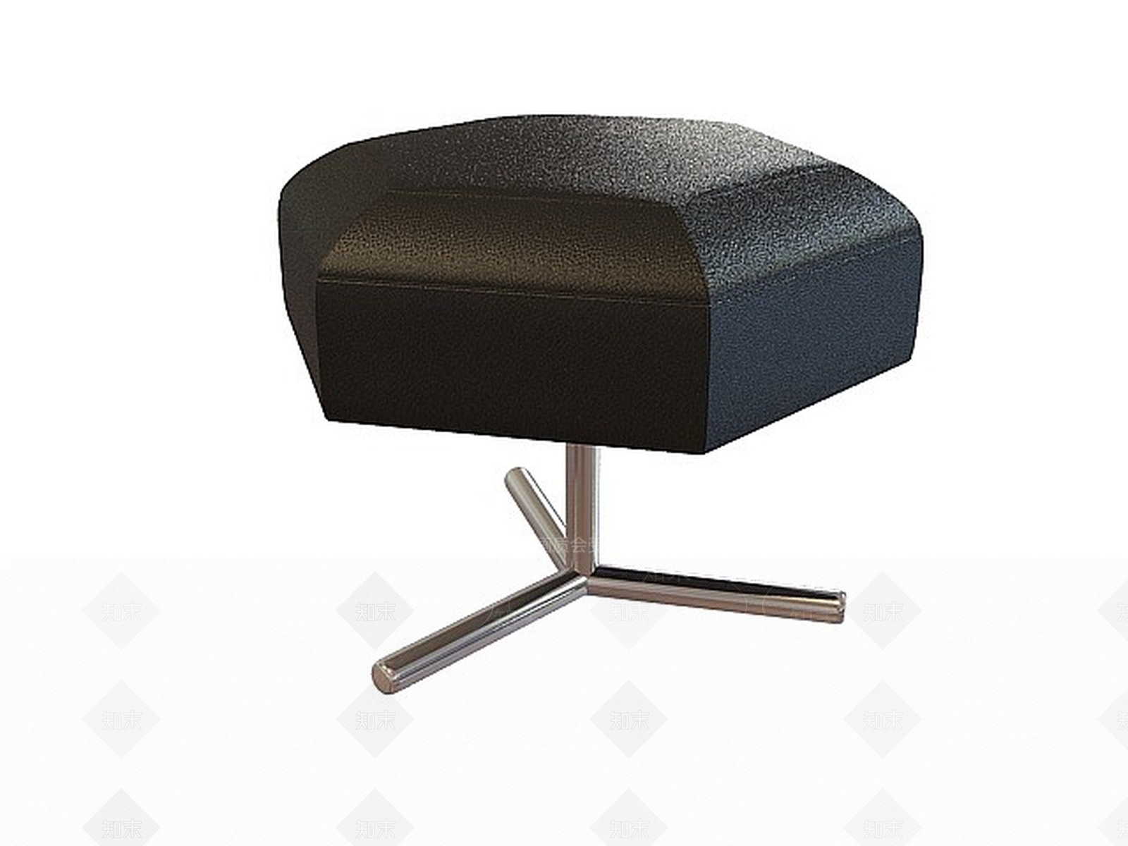 现代黑色三腿凳3D模型下载【ID:1199594373】
