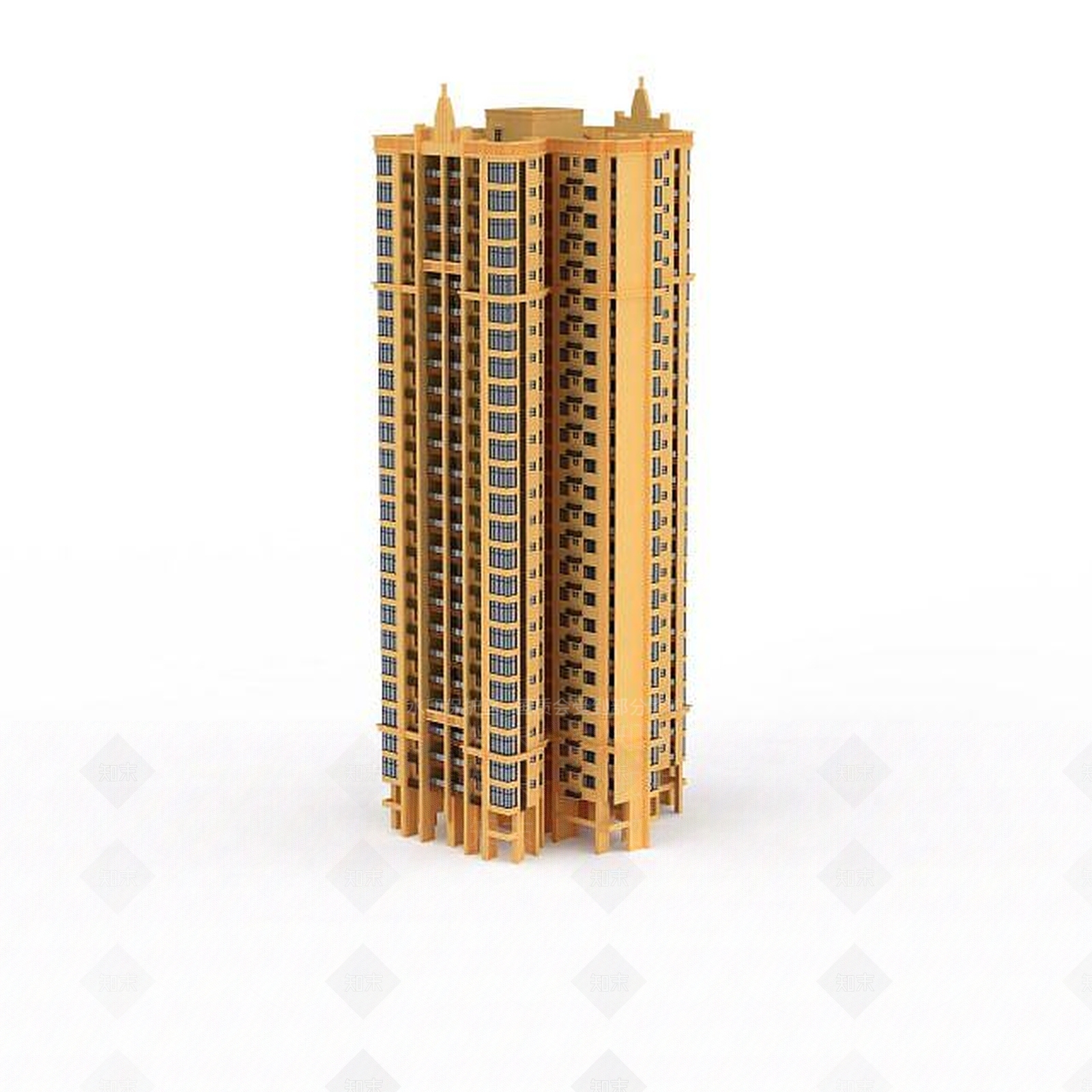 现代高层建筑楼宇3D模型下载【ID:1199594431】