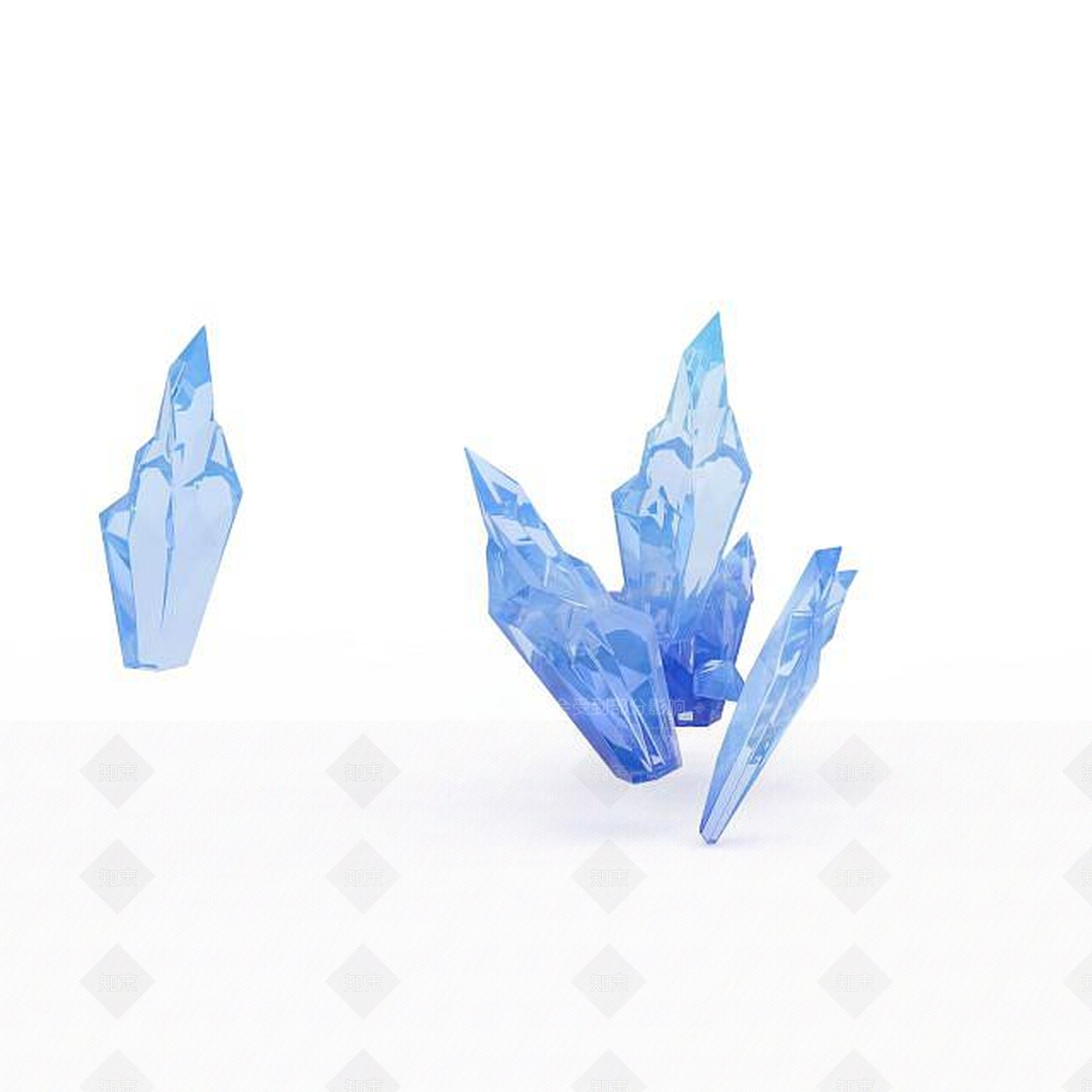 现代天蓝色水晶3D模型下载【ID:1199594677】