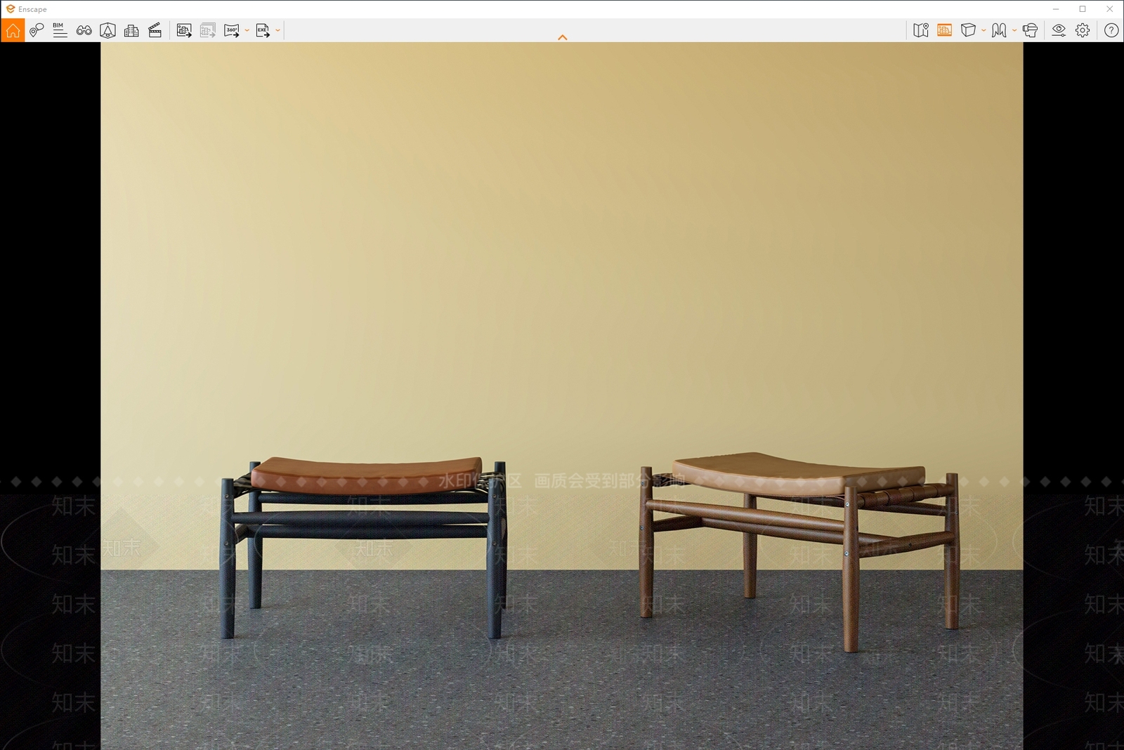 中古沙发凳SU模型草图