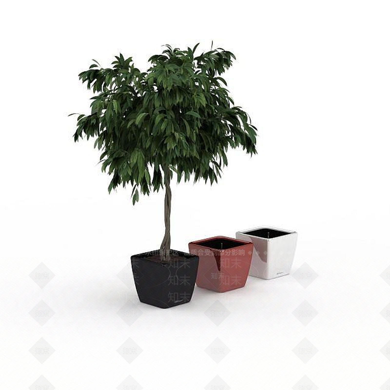 现代绿植花盆组合3D模型下载【ID:1199595268】