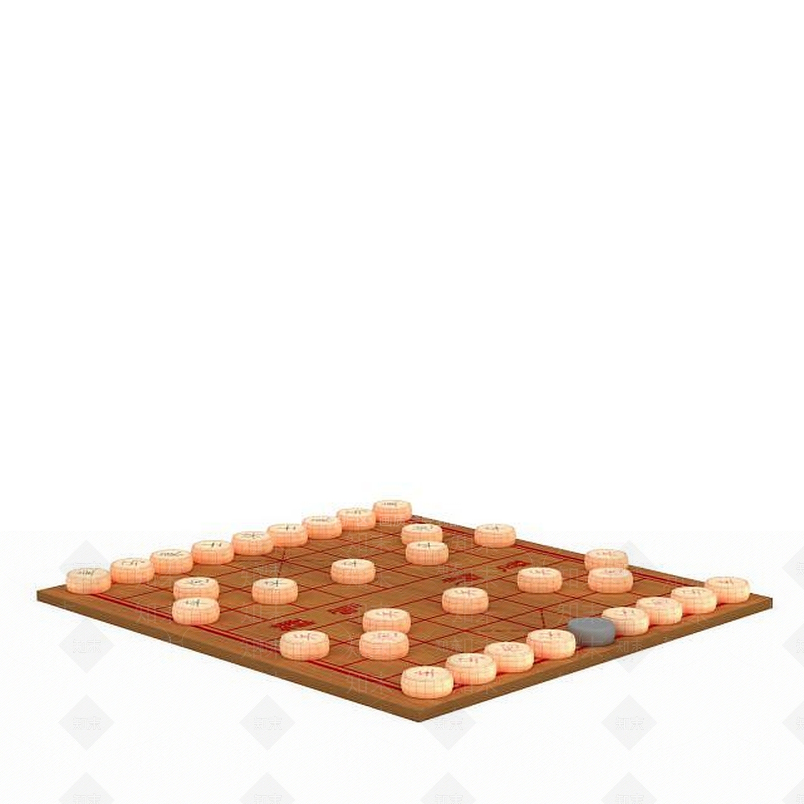 现代象棋棋盘棋子3D模型下载【ID:1199595366】