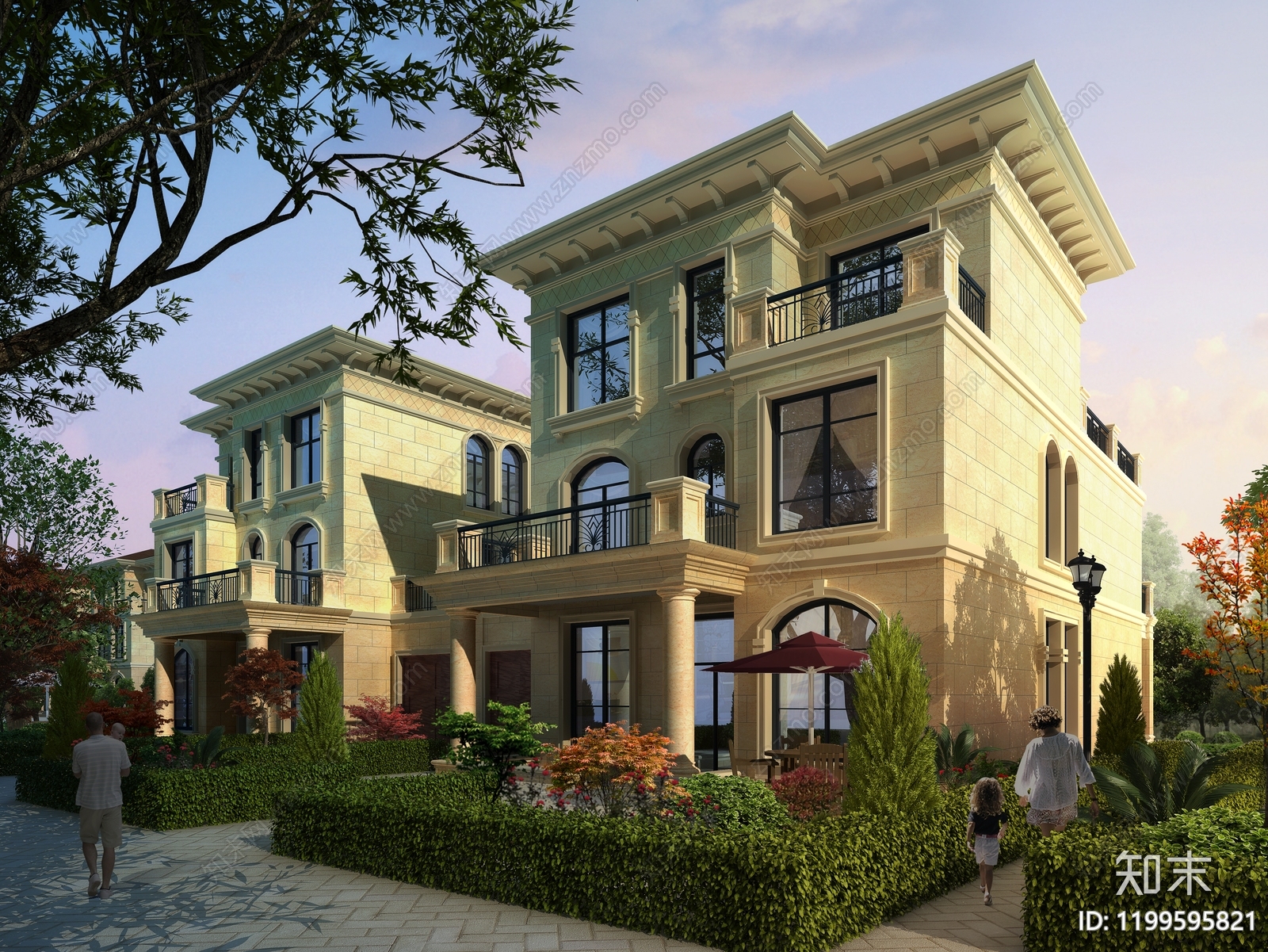 欧式法式别墅建筑施工图下载【ID:1199595821】
