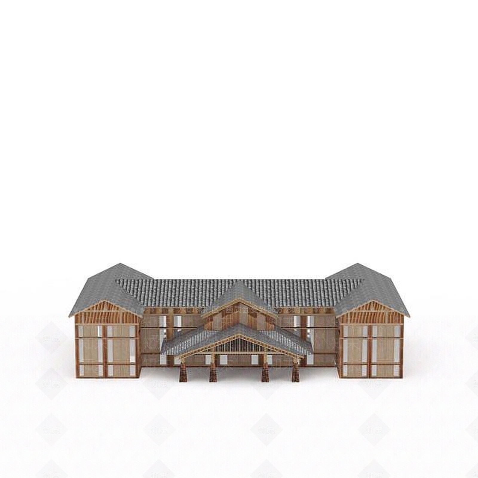 日式木屋建筑3D模型下载【ID:1199595781】