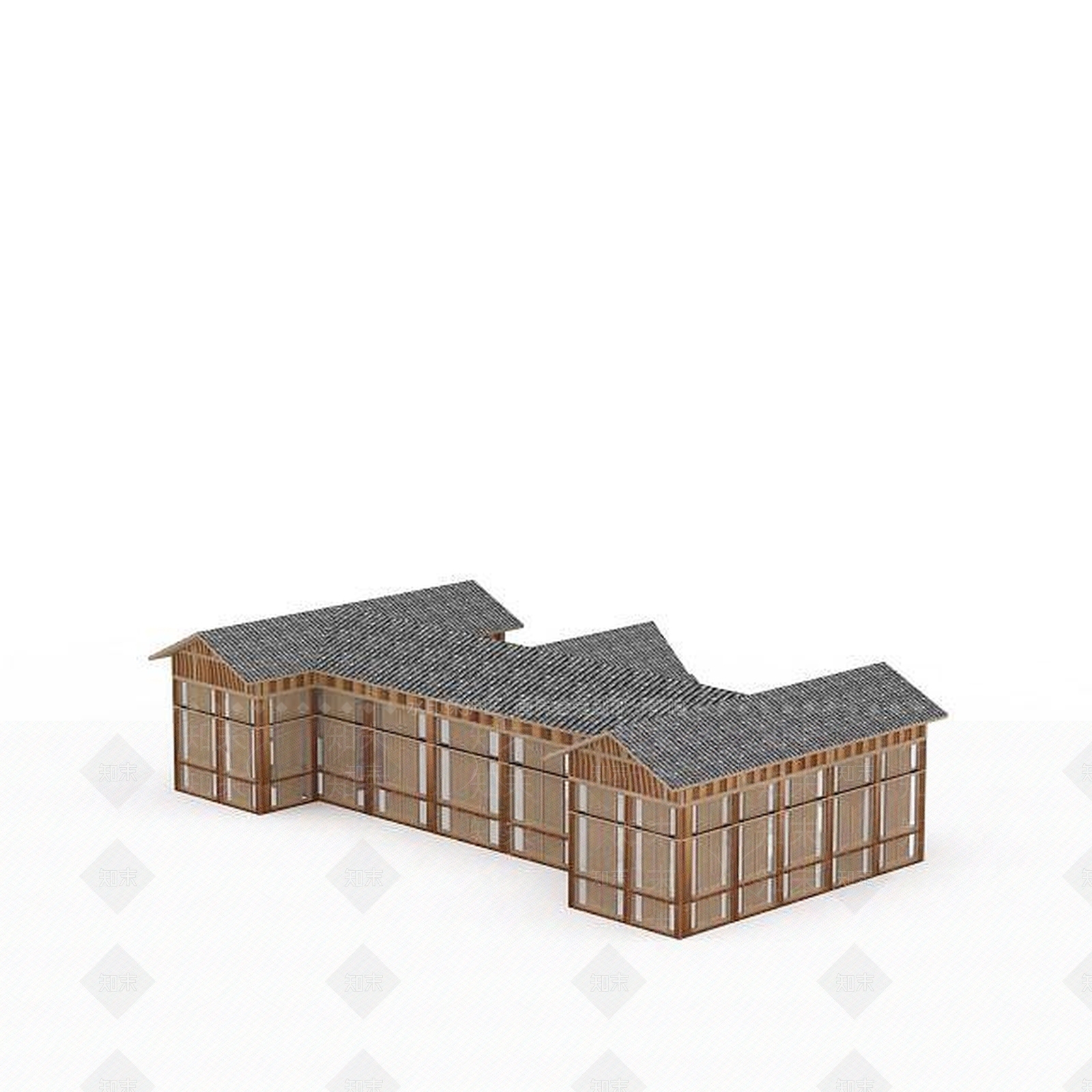 日式木屋建筑3D模型下载【ID:1199595781】