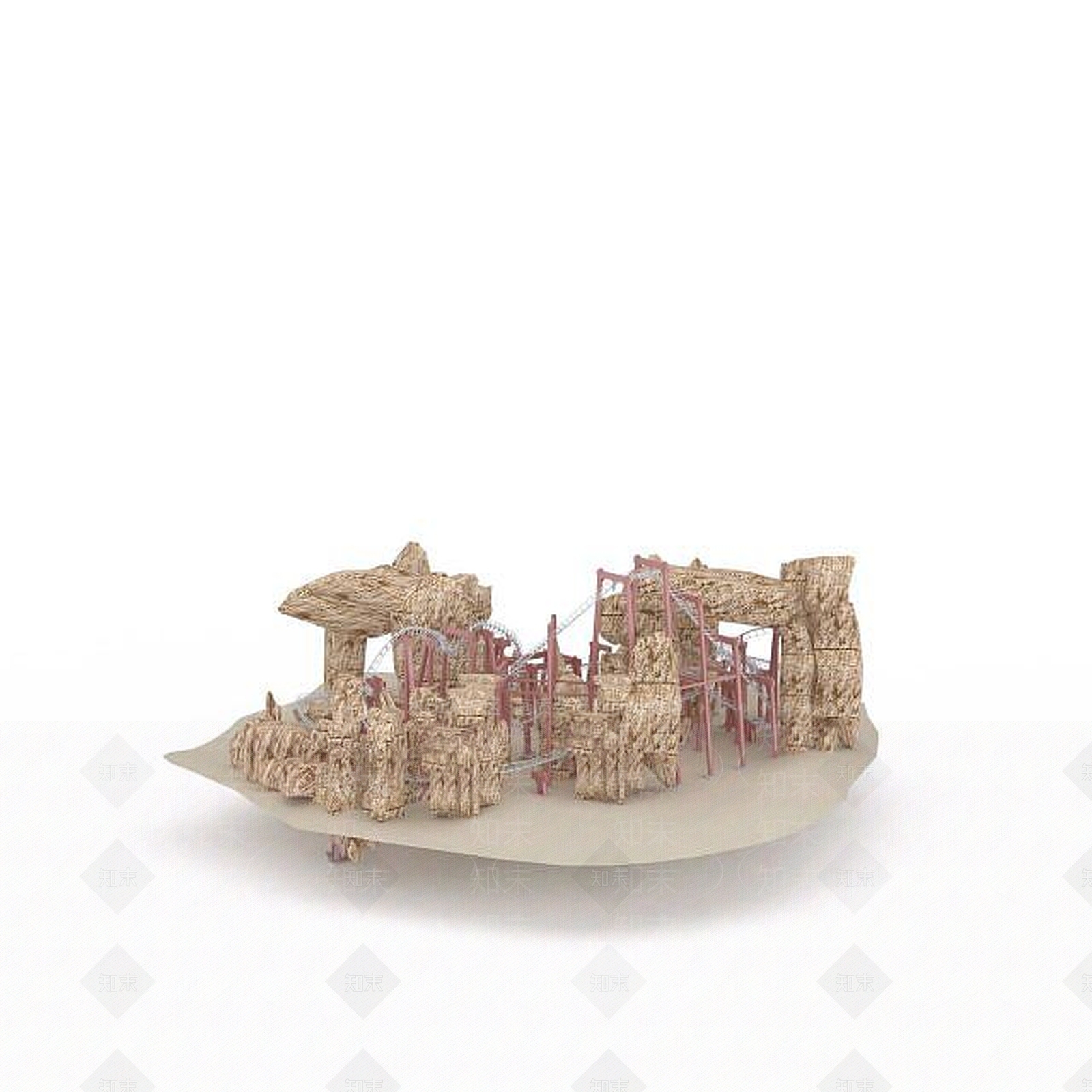 现代过山车3D模型下载【ID:1199595823】