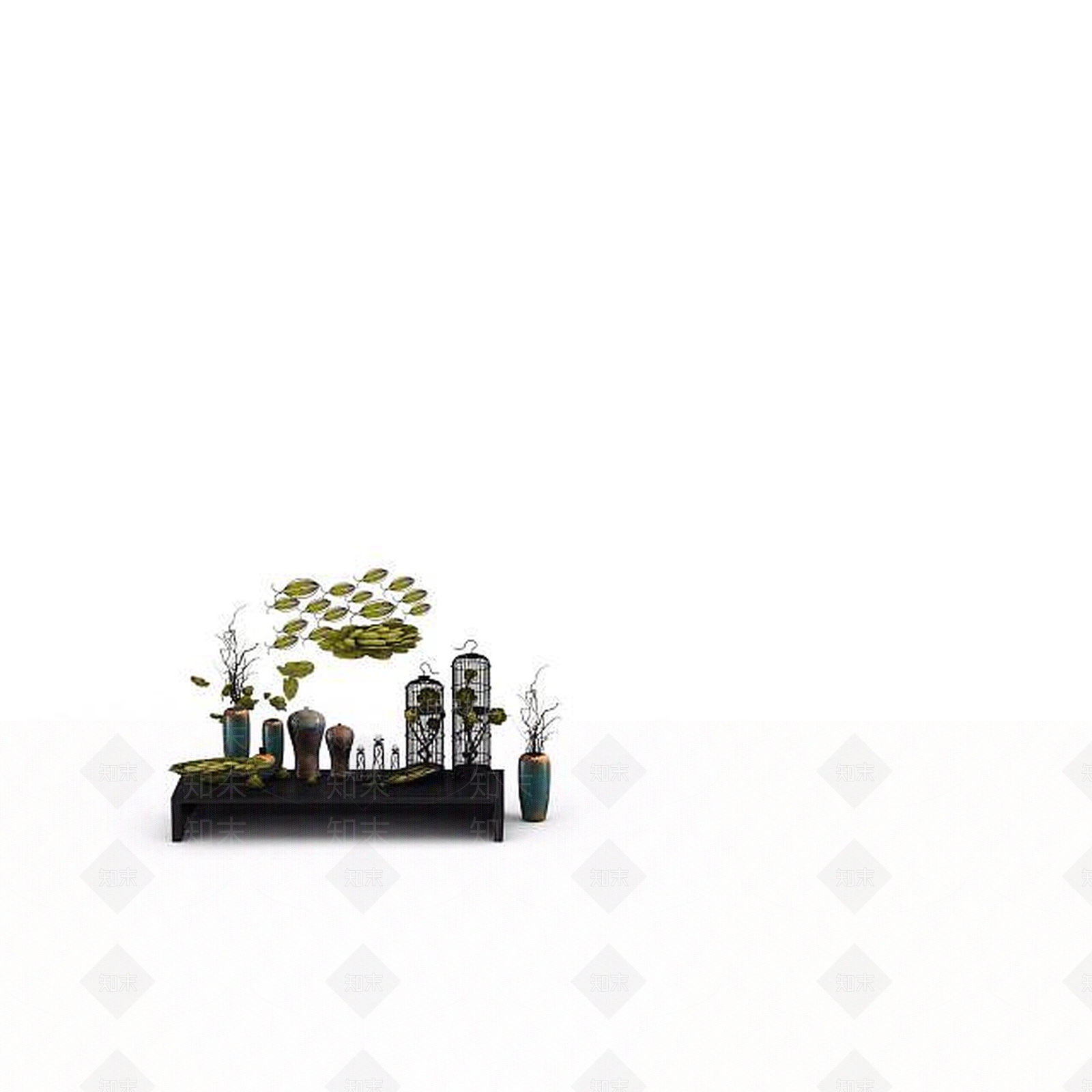 欧式古典欧式陶瓷花瓶装饰3D模型下载【ID:1199595957】