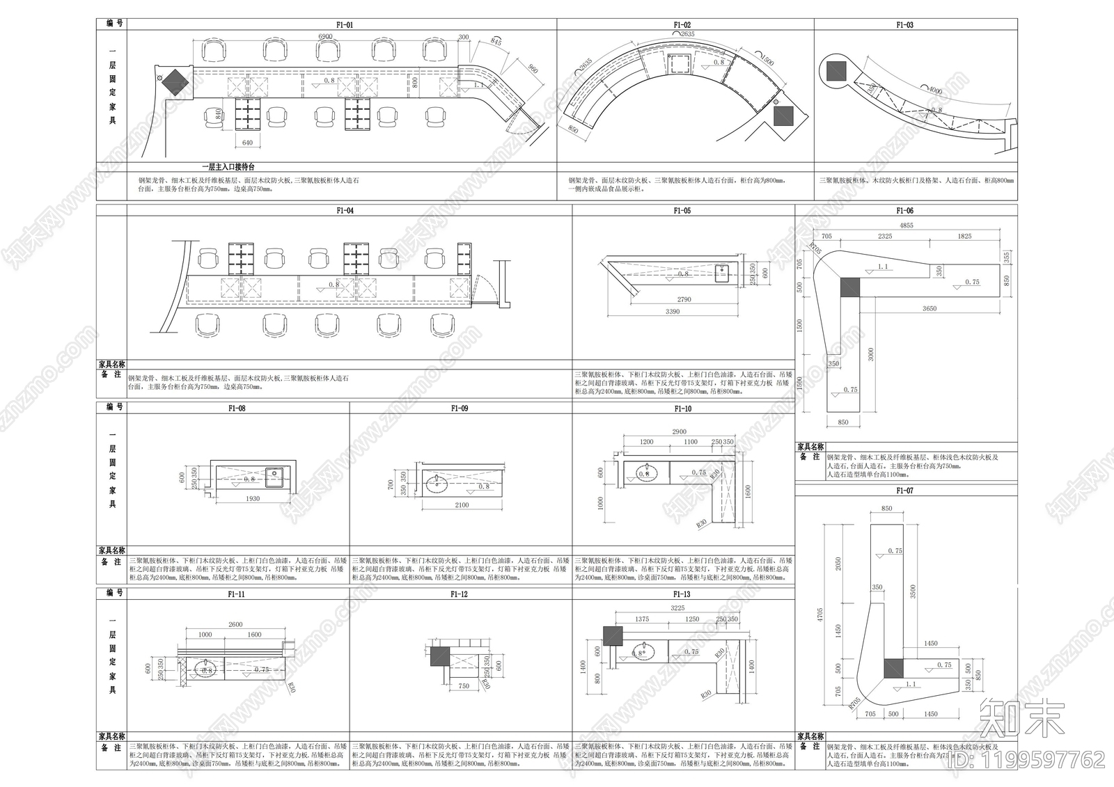 办公家具图库cad施工图下载【ID:1199597762】