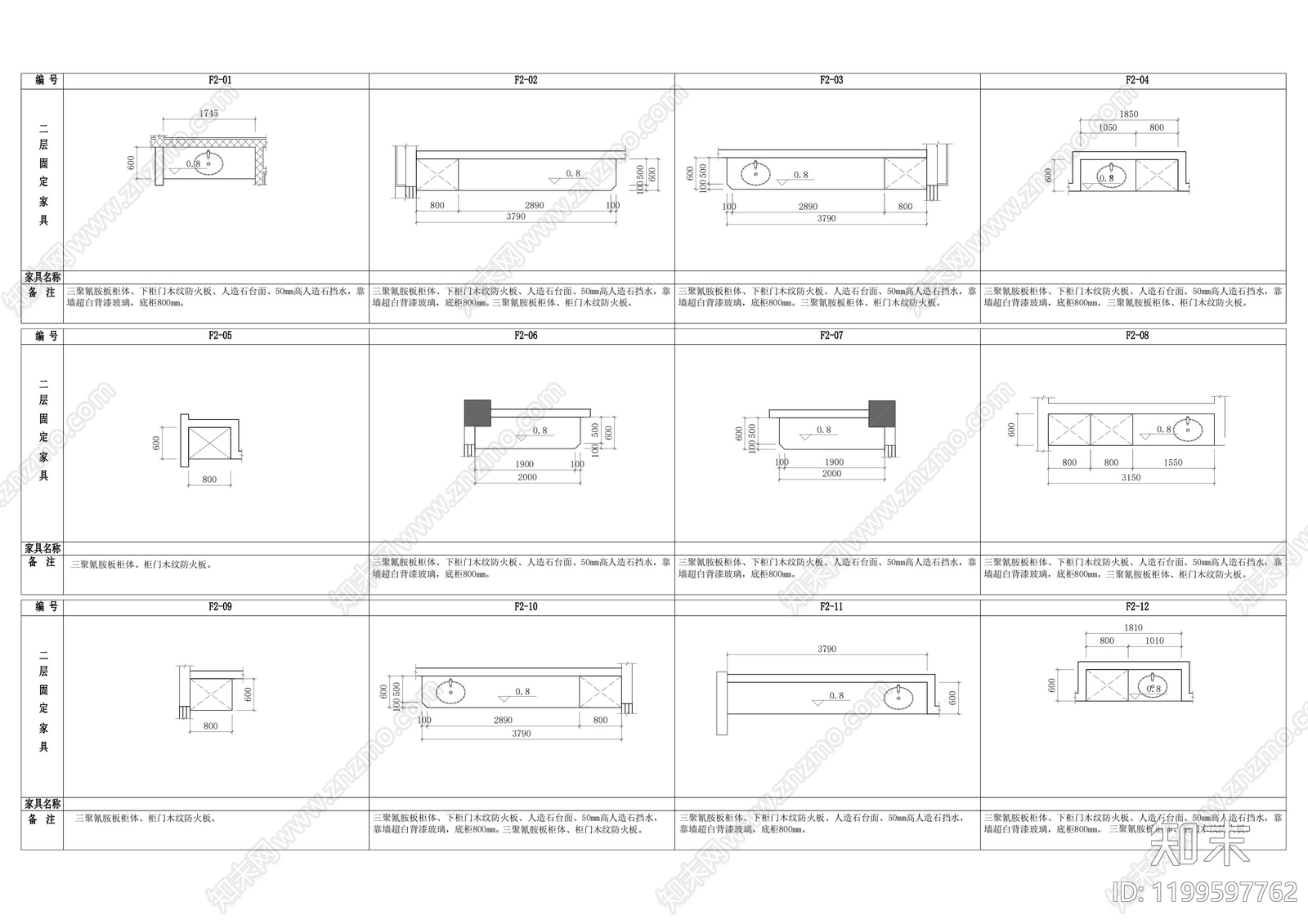 办公家具图库cad施工图下载【ID:1199597762】