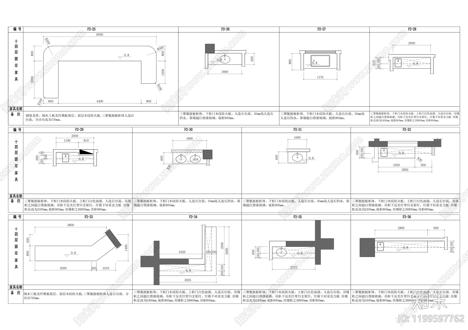 办公家具图库cad施工图下载【ID:1199597762】