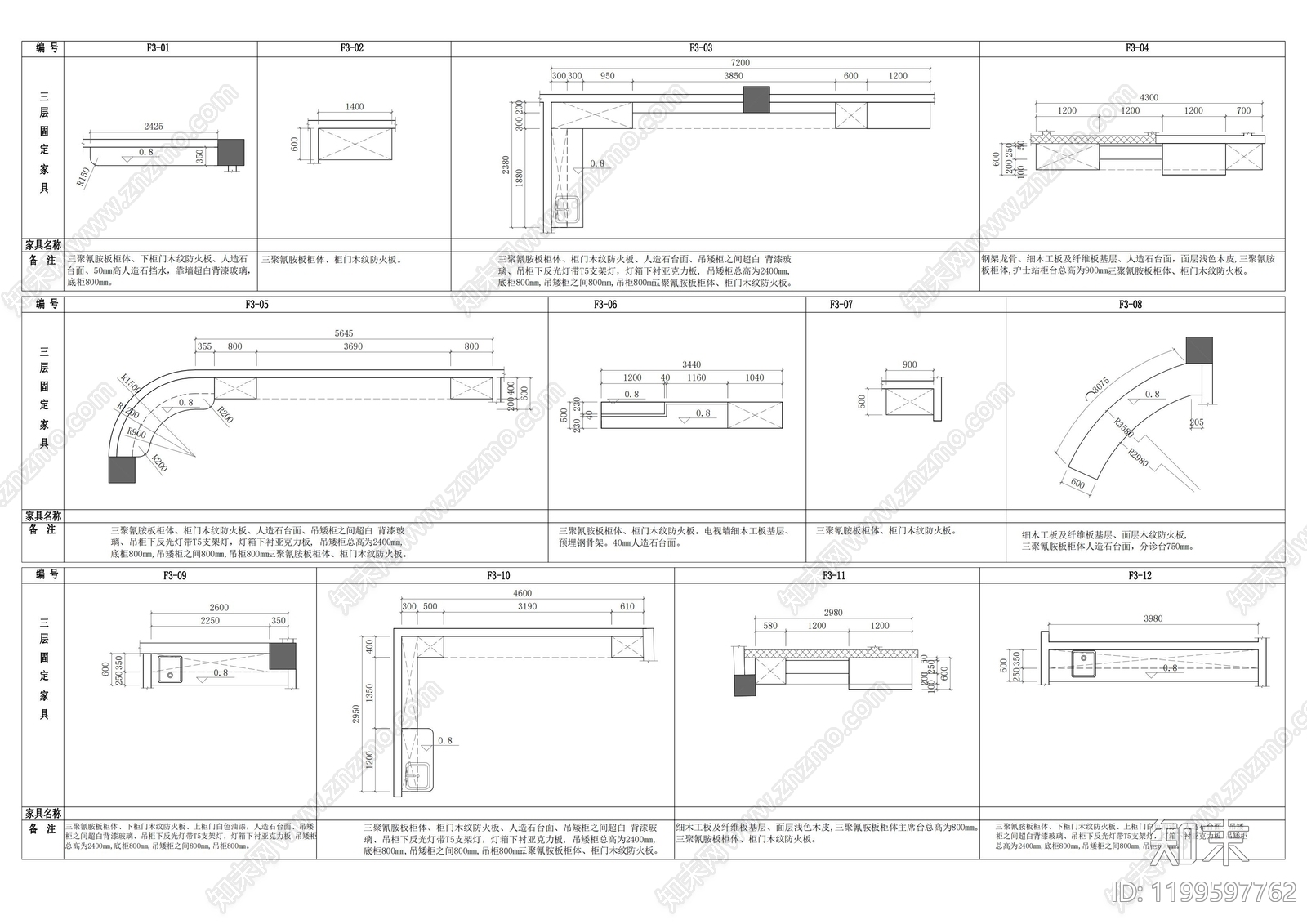 办公家具图库cad施工图下载【ID:1199597762】