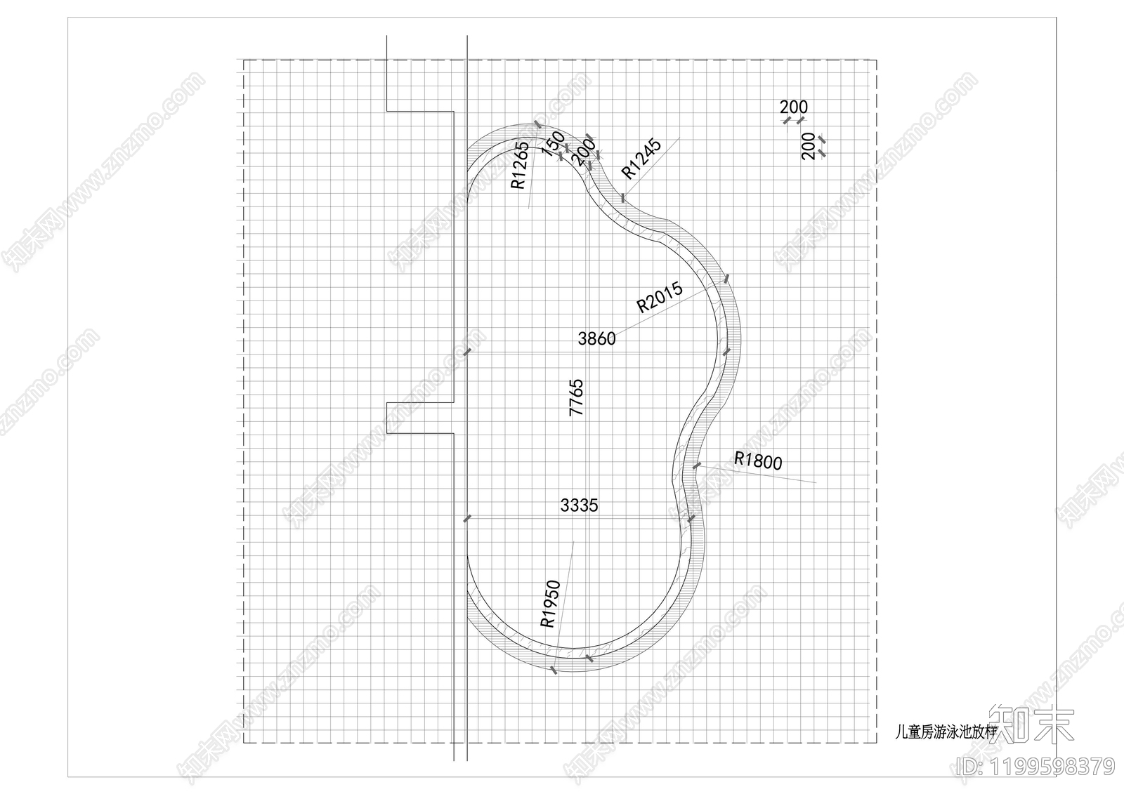 现代游泳馆cad施工图下载【ID:1199598379】