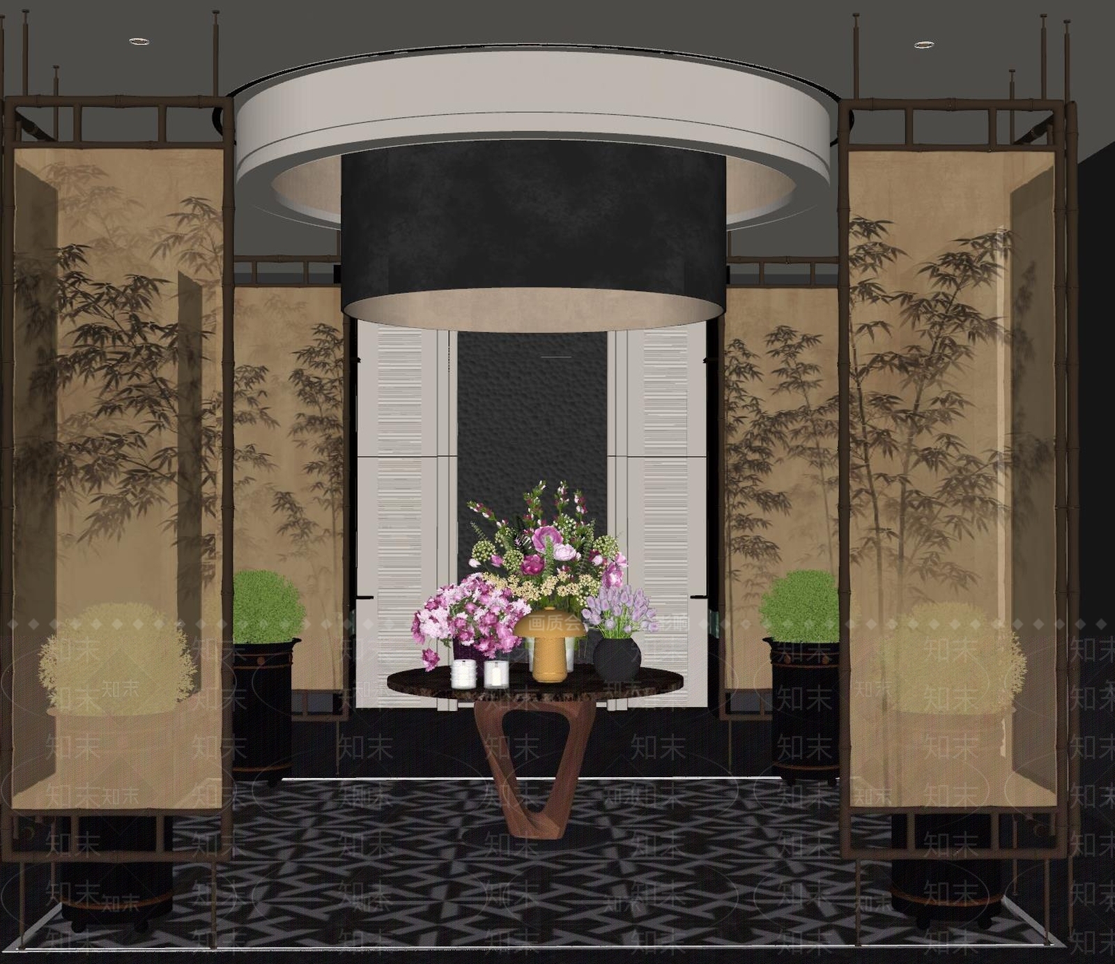 现代酒店大堂SU模型下载【ID:1199599719】