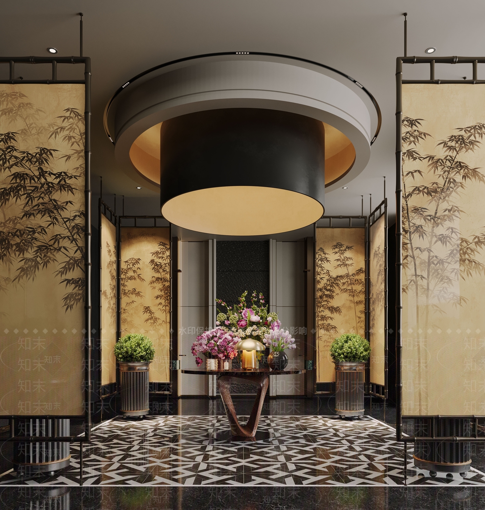 现代酒店大堂SU模型下载【ID:1199599719】