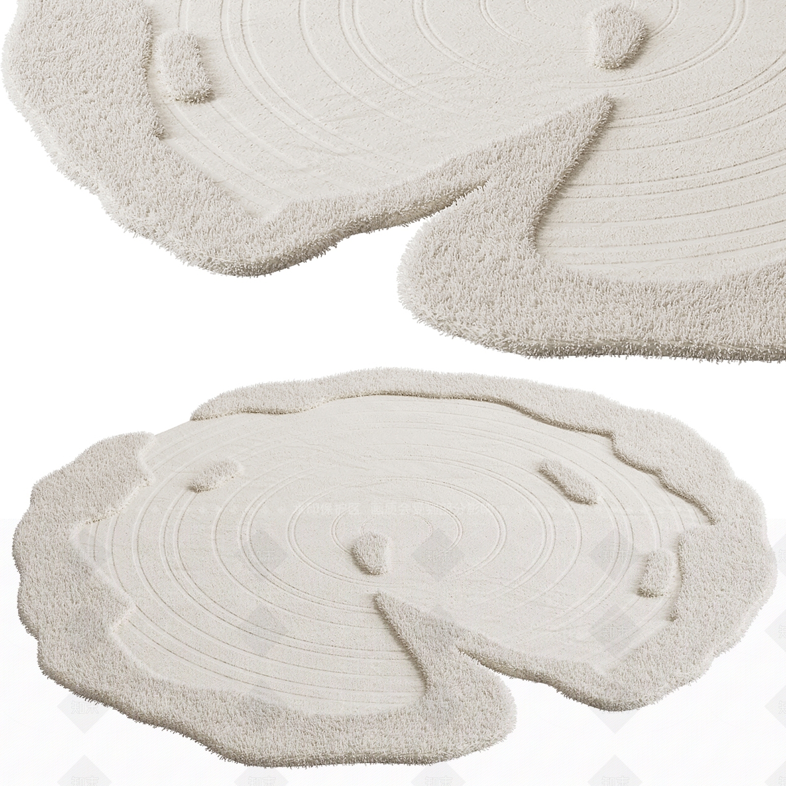 现代奶油地毯3D模型下载【ID:1199600435】