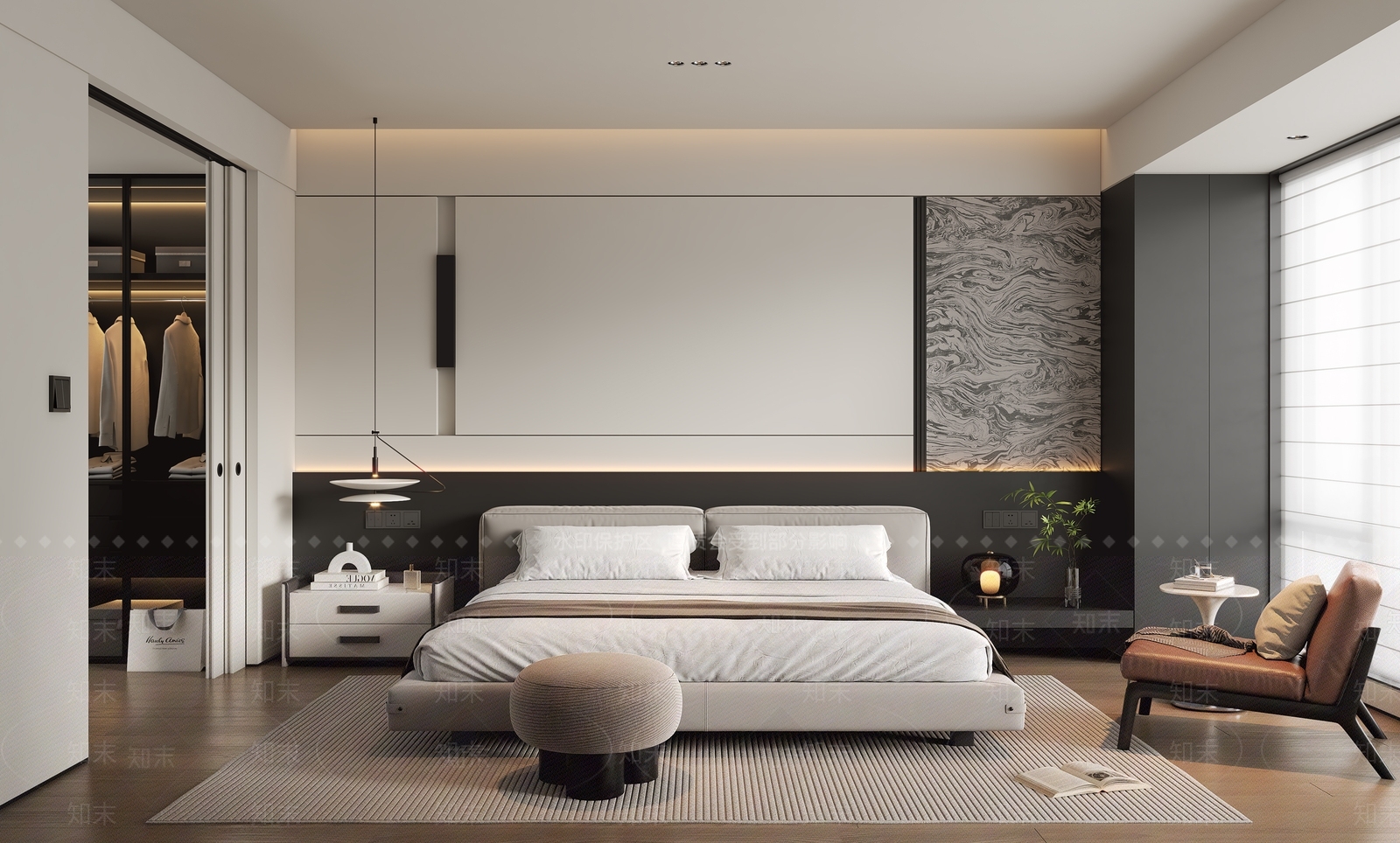 现代主卧3D模型下载【ID:1199605136】