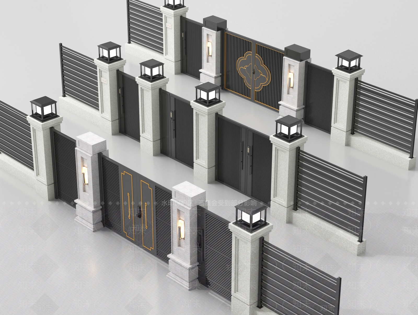 新中式大门3D模型下载【ID:1199605861】