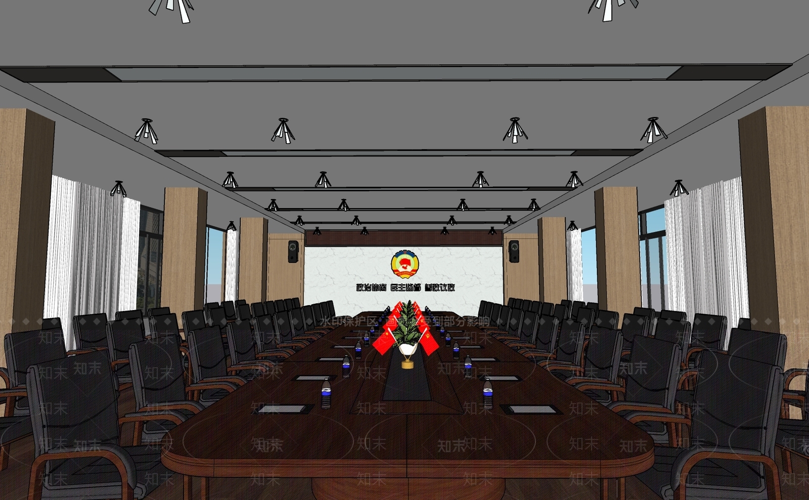 现代会议室SU模型下载【ID:1199606153】