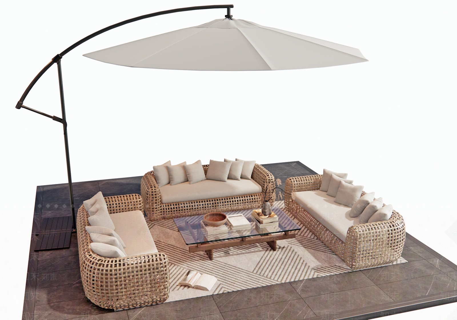 现代户外沙发3D模型下载【ID:1199607761】