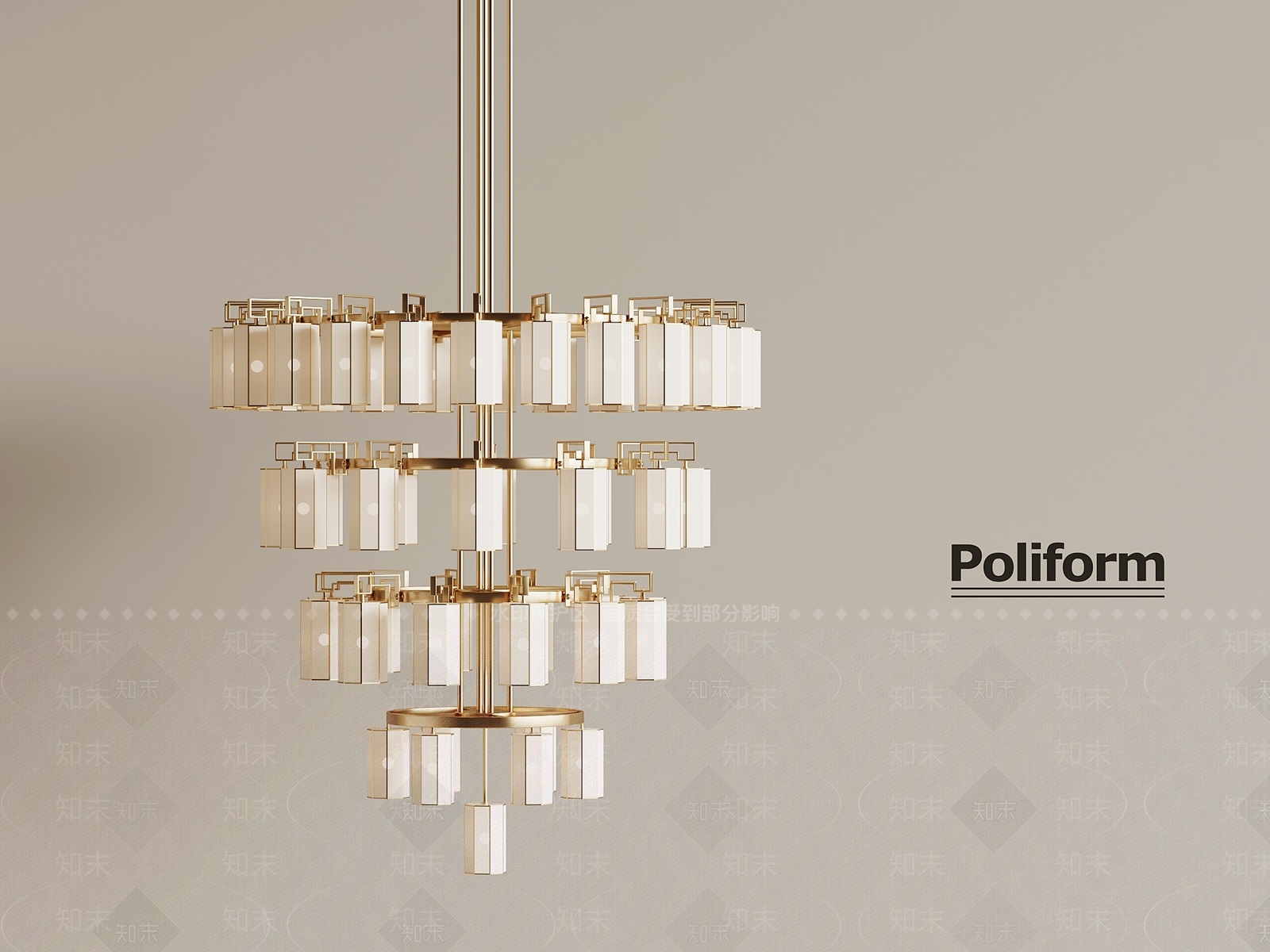 新中式现代客厅吊灯3D模型下载【ID:1199608802】