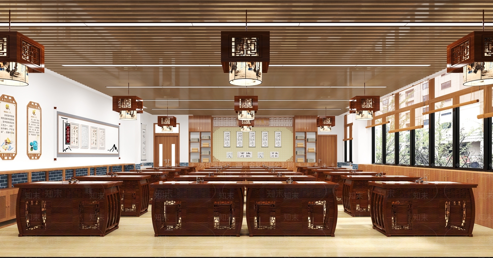 新中式中式教室3D模型下载【ID:1199611663】