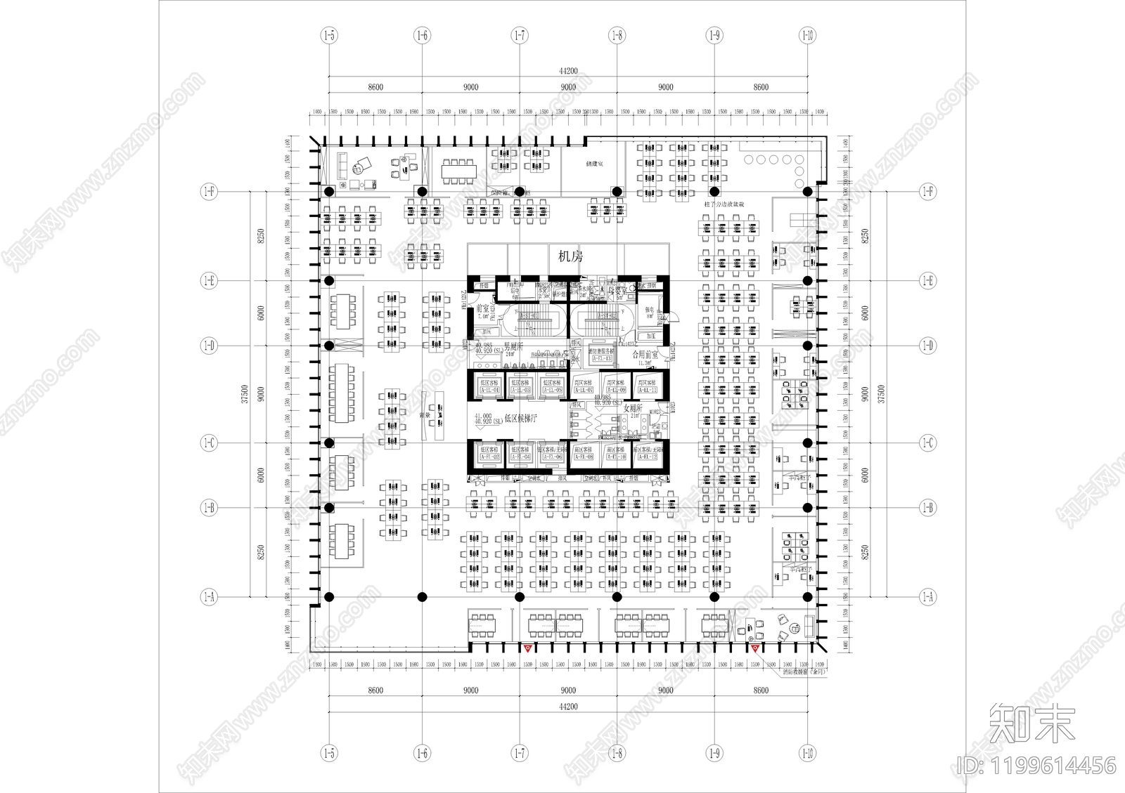 现代办公楼建筑施工图下载【ID:1199614456】