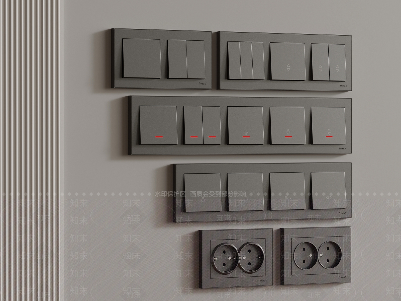 现代插座3D模型下载【ID:1199616988】