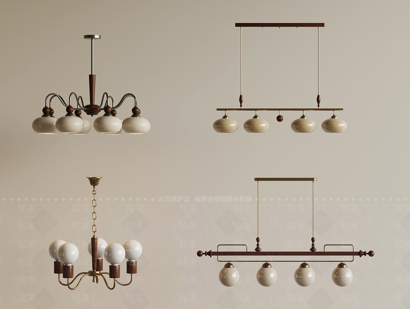 中古吊灯SU模型下载【ID:1199617111】