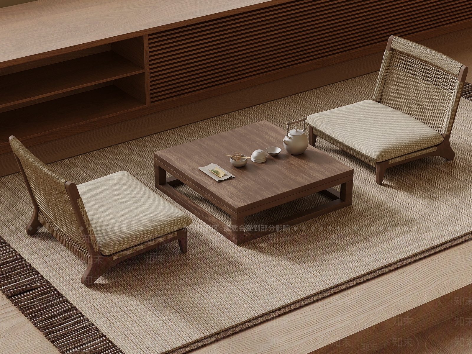 新中式茶桌椅3D模型下载【ID:1199617240】