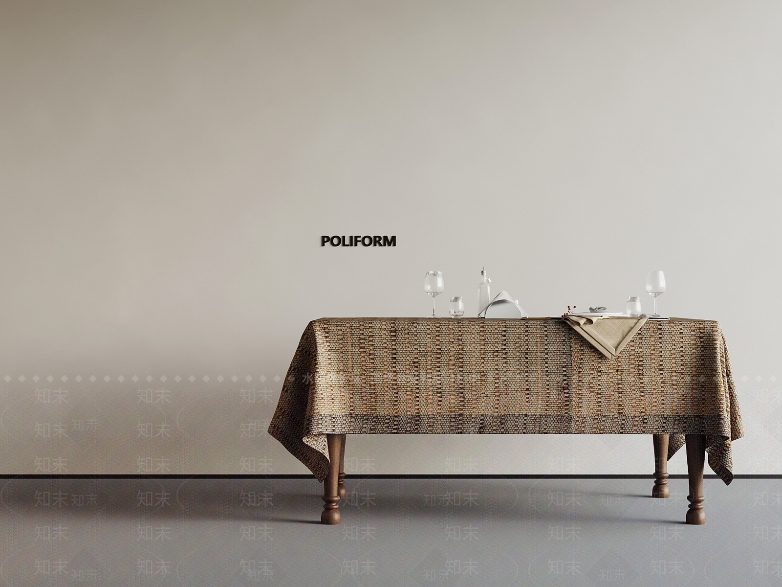 侘寂餐桌SU模型下载【ID:1199620514】