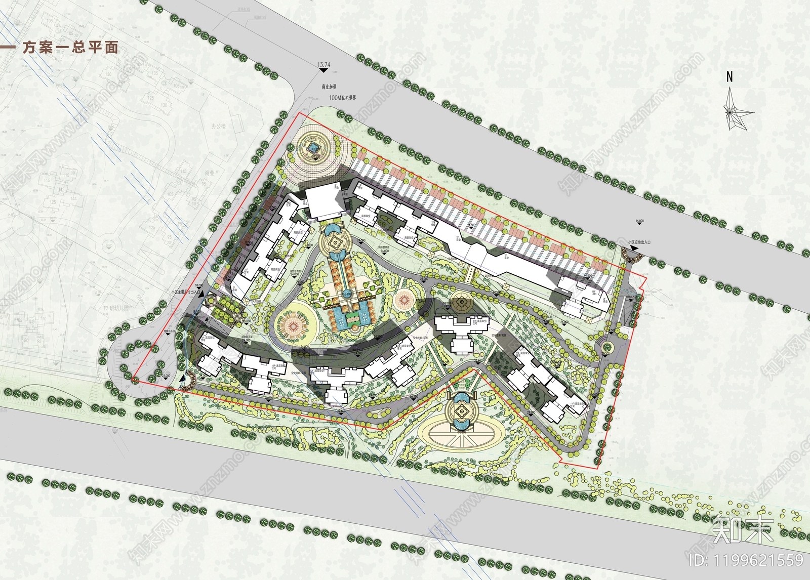 现代住宅楼建筑施工图下载【ID:1199621559】