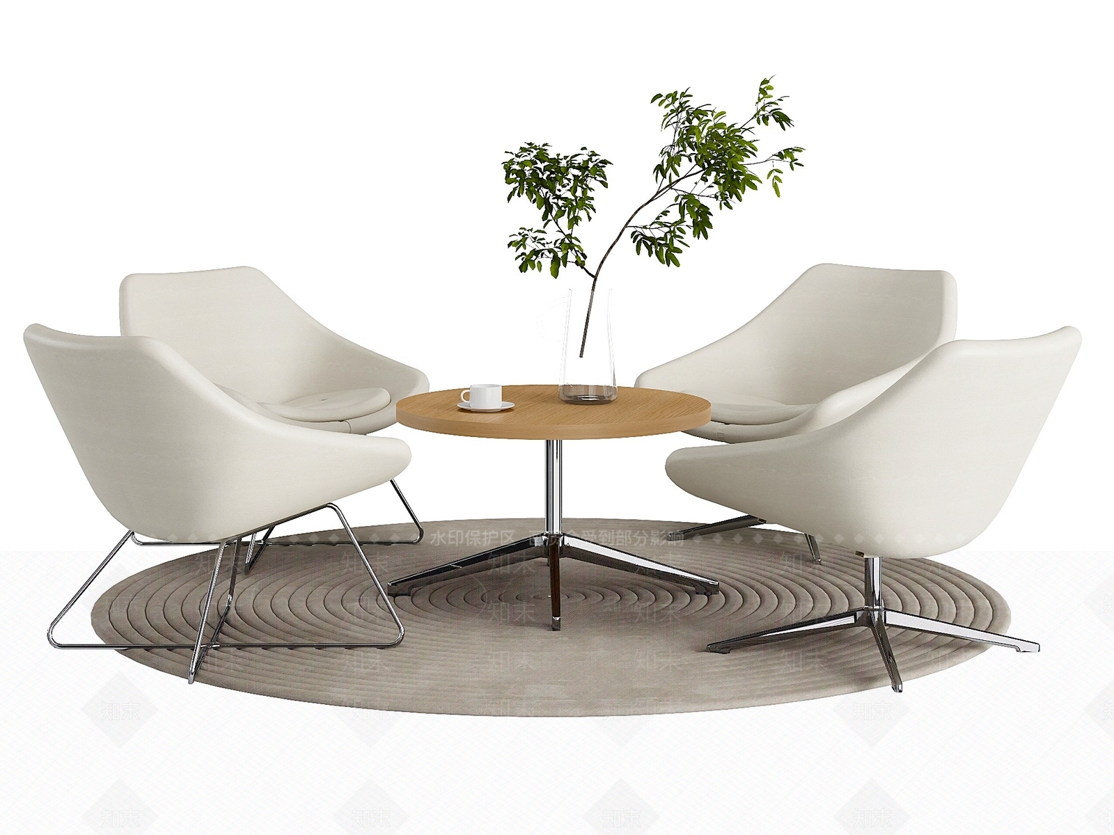 现代休闲桌椅SU模型下载【ID:1199621944】