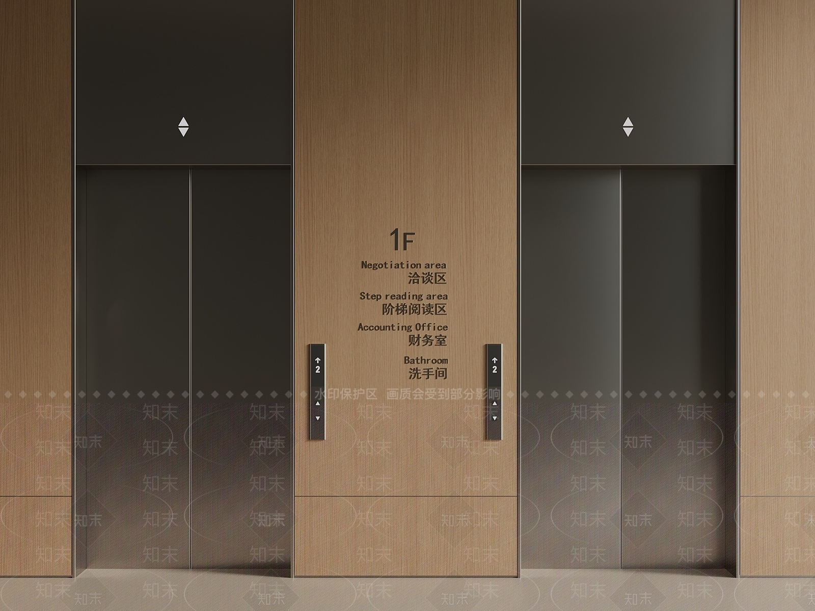 新中式轻奢电梯3D模型下载【ID:1199622433】