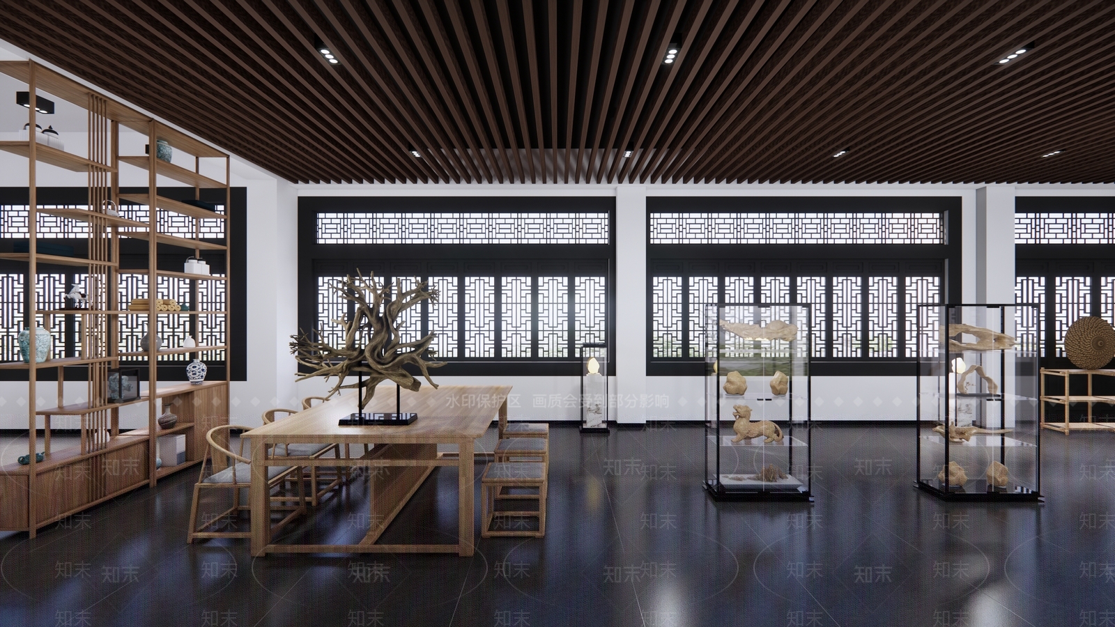 现代新中式文创展厅SU模型下载【ID:1199626395】