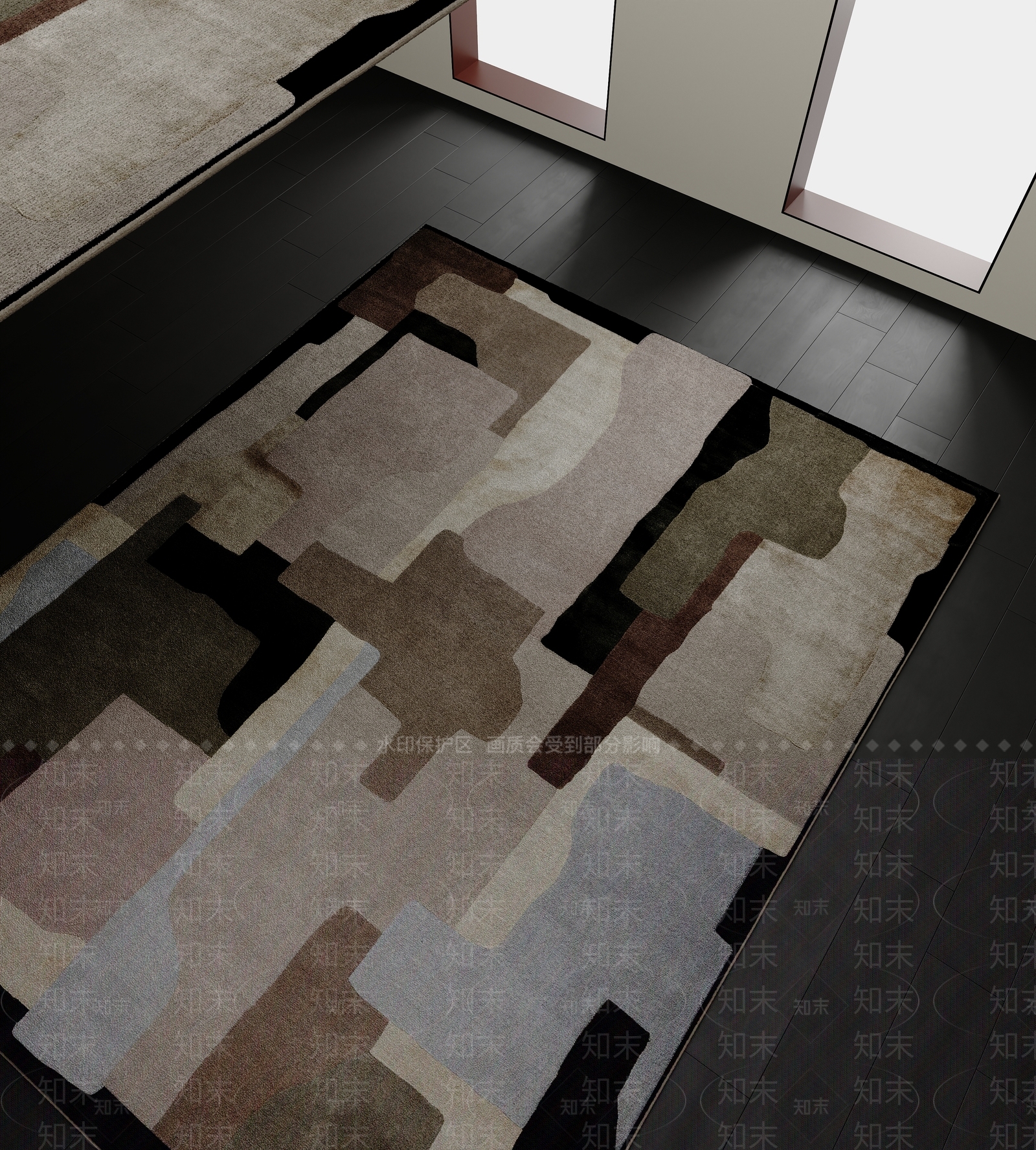 现代美式地毯3D模型下载【ID:1199626636】