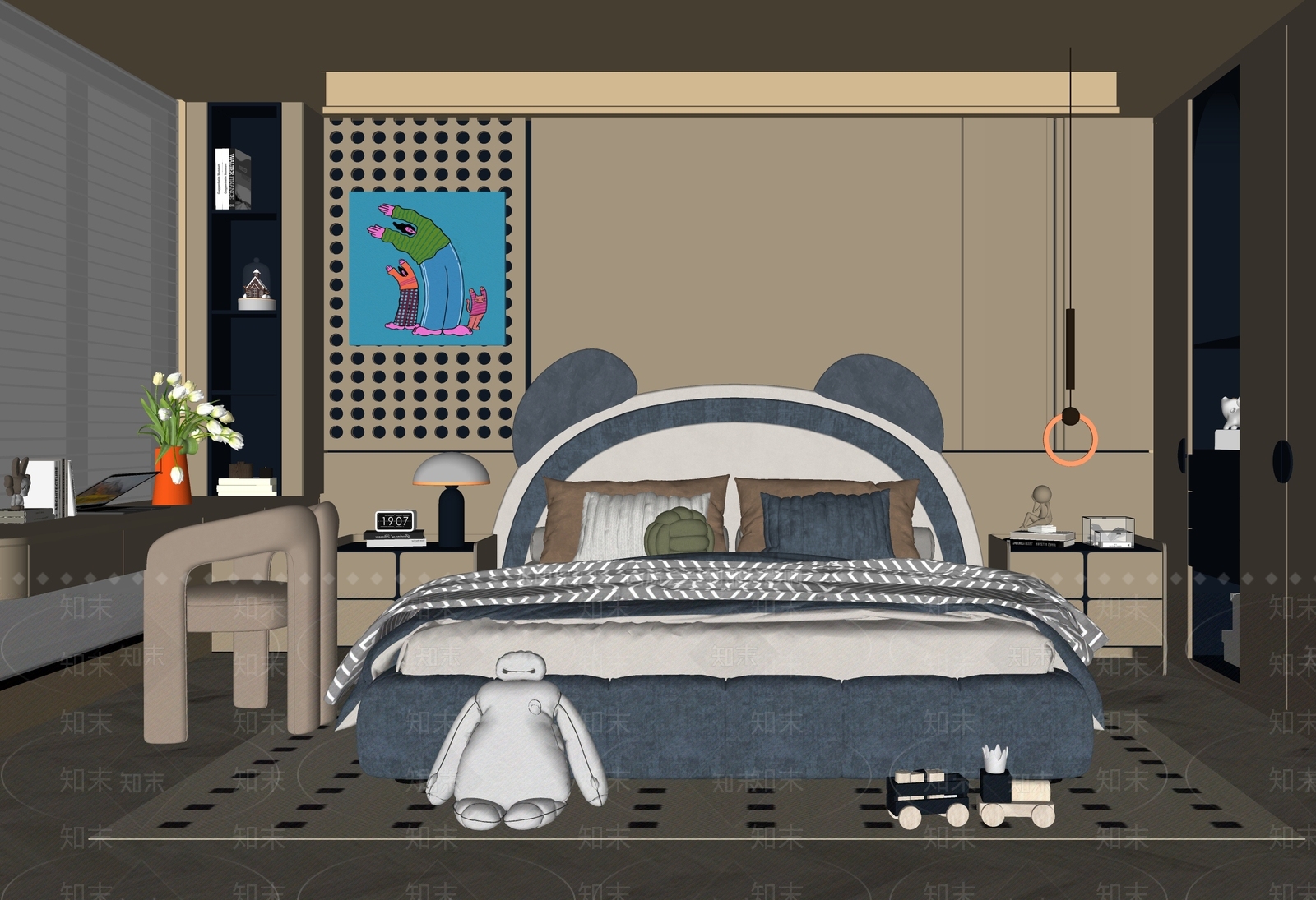 设计感挂画挂画SU模型下载【ID:1227363207】