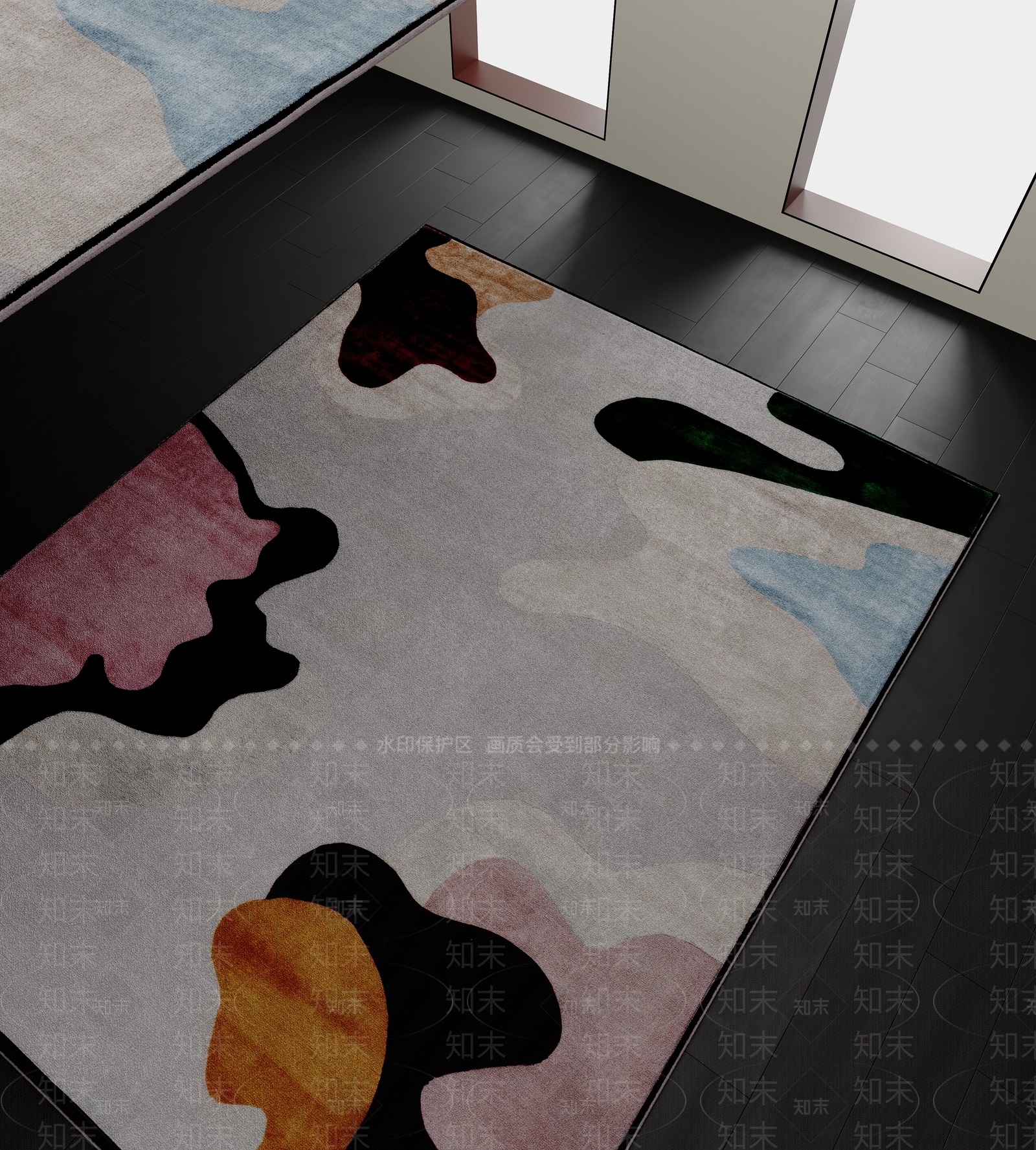 奶油简约地毯3D模型下载【ID:1199627354】