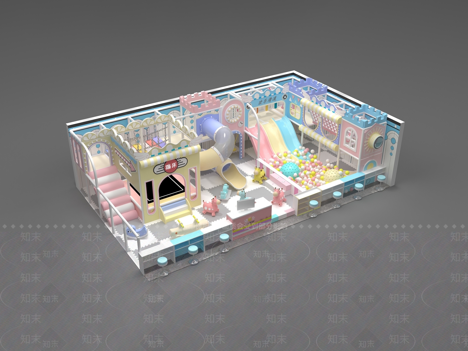 现代儿童乐园3D模型下载【ID:1199627873】