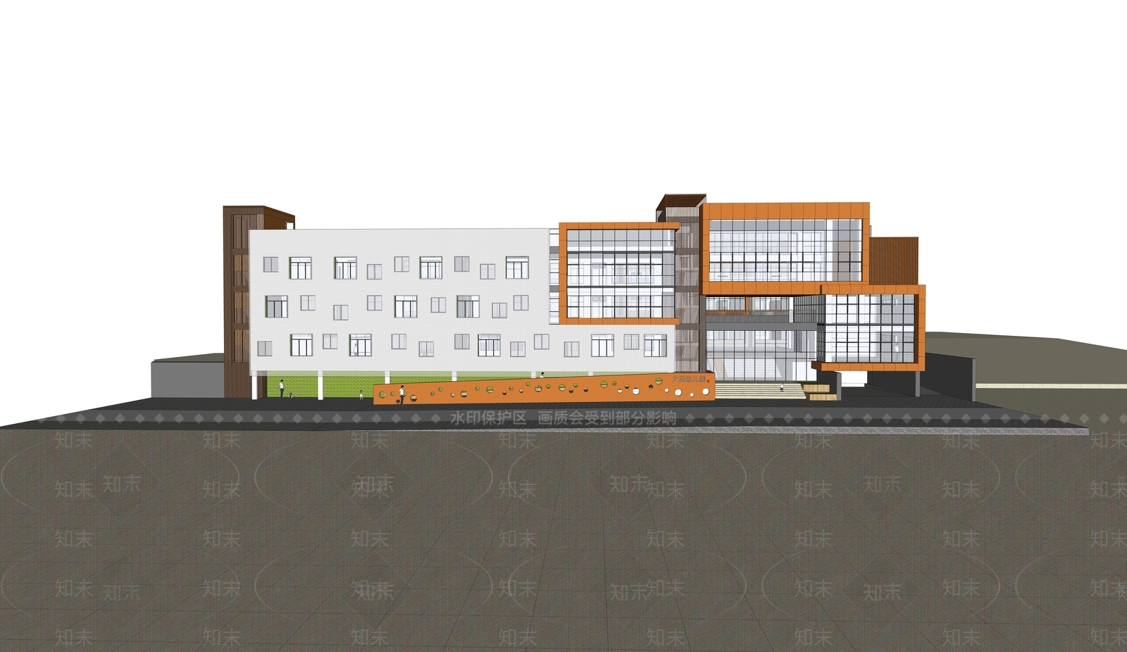 现代学校建筑SU模型下载【ID:1199653739】