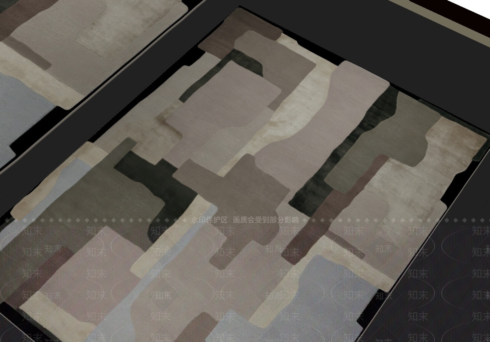 现代美式地毯SU模型下载【ID:1199629600】